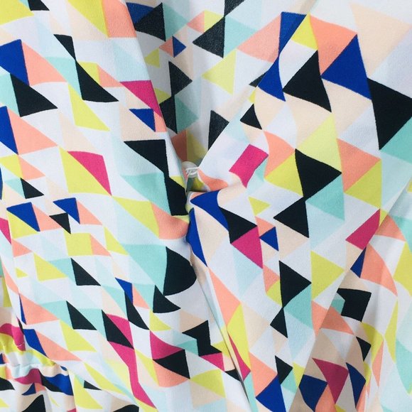 Attention short sleeve peplum multicolor blouse M - Picture 5 of 8